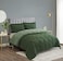 HIG 3pc Green Down Alternative Comforter Set Queen Size - All Season Reversible Comforter with Two Shams - Quilted Duvet Insert with Corner Tabs - Box Stitched - Breathable, Soft, Fluffy.