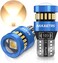 MAXGTRS 194 LED Light Bulb 4300k Warm Wihte 168 2825 W5W T10 Wedge 18-SMD 3014 Chipsets LED Replacement Bulbs with Condenser Lens for Car Dome Map Door Courtesy License Plate Lights, Pack of 2.