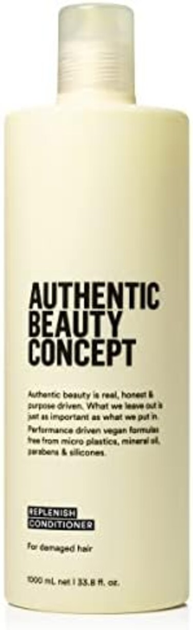 Authentic Beauty Concept Replenish ConditionerConditioner for Damaged HairNourishesRestoresStrengthens Hair FiberVeganCruelty-freeSilicone-free33. 8 fl. oz.