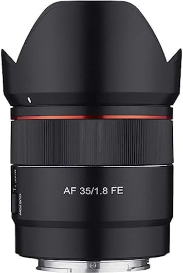 Samyang 35mm F1. 8 Auto Focus Compact Full Frame Wide Angle Lens for Sony E Mount, Black (SYIO3518-E, one size.