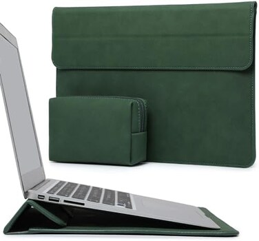 HYZUO 13. 3-14 Inch Laptop Sleeve Case with Stand Feature for MacBook Pro 14 M4/M3/M2/M1 Pro/Max 2025-2021, MacBook Pro/Air 13. 3, 13. 5-13. 8 Surface Laptop, HP Spectre X360 13/14, Midnight Green.