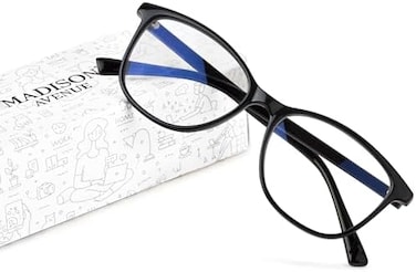 Madison Avenue Blue Light Blocking Glasses Anti Eyestrain UV Glare Blue Light Glasses for Women TV Phone Computer Gaming Eyeglasses.