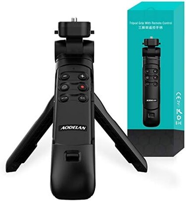 AODELAN Mini Shooting Grip and Tripod with Wireless Remote Shutter for Sony ZV-1 A7SM3 A7C A7RIV Alpha 9 7RIV 7RIII 7III RX0II RX100M7 Camera for Still Photo and Video Recording, Replace GP-VPT2BT.