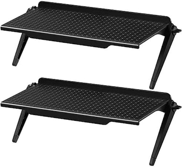 Blulu 2 Pieces TV Top Shelf Screen Shelf Adjustable Monitor Top Shelf TV Top Storage Bracket Computer Screen Shelf for Cellphone Stand, Media Boxes, Game Console, Router and Home (Black, 11. 8 x 4. 7