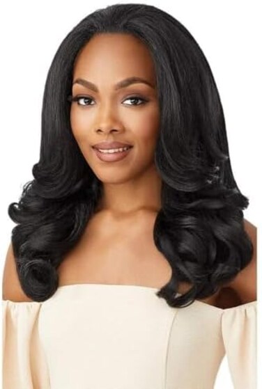 Outre Quick Weave Self Styled in 60 Seconds Neesha SoftNatural New Half Wig Cap Laysflat Requires Less Leave Out NEESHA H301 (1B.