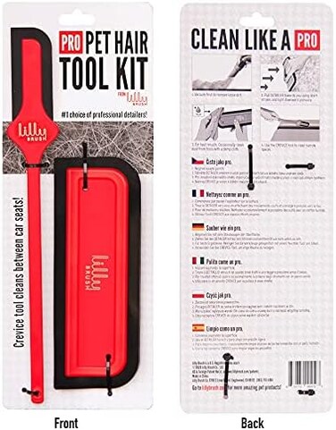 Lilly Brush Pro Pet Hair Tool KitPet Hair Remover for Couch, Car Carpet, Car Seat, Auto Interior Detailing Kit, Cat and Dog Hair Remover Tool, Cat Fur Remover, Deep Cleaning Tools.