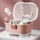 Zdolmy Baby Bottle Drying Rack Storage, Large Nursing Bottle Storage Box Organizer with Cover, Portable Kitchen Cabinet Organizer, Easy to Clean Drainer, Durable countertop Dryer Pink.