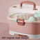 Zdolmy Baby Bottle Drying Rack Storage, Large Nursing Bottle Storage Box Organizer with Cover, Portable Kitchen Cabinet Organizer, Easy to Clean Drainer, Durable countertop Dryer Pink.