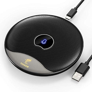 ميكروفون مؤتمرات USB من TONOR، ميكروفون مكثف متعدد الاتجاهات مع زر كتم الصوت للكمبيوتر الشخصي للاجتماعات / الفصول الدراسية عبر الإنترنت، ومكالمات Zoom، ومحادثات Skype، التوصيل والتشغيل (TM20).