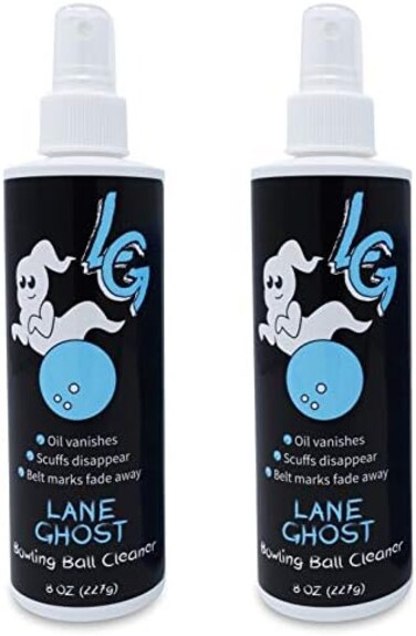 مجموعة بخاخ تنظيف كرات البولينج Lane Ghost - عبوة من قطعتين - معتمدة من USBC - منظف للزيوت والخدوش وعلامات الحزام - يعيد اللزوجة ويطيل عمر الكرة.