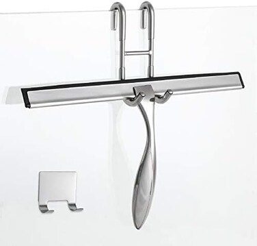 Simtive 12-Inch Shower Squeegee Set, Includes Shower Door Hook and Adhesive Hook, Squeegee for Shower Doors, Mirror and Window.