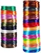 MIKA3D 25 Colors Silk Shiny PLA Filament Sample Pack, Each Color 4 Meter Length, Total 100m 3D Printer 3D Pen Material Refill, with Extra Gift 2 Finger Caps.