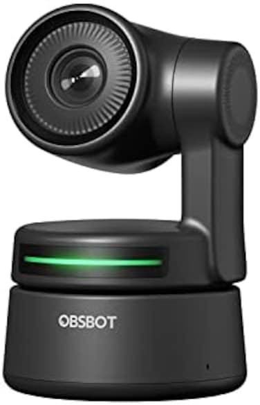 OBSBOT Tiny AI-Powered PTZ Webcam, FHD 1080p Video Conferencing, Recording and Streaming - Black.