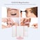 WEILY Lighted Makeup Mirror with 21 LED Lights, Trifold Vanity Mirror with 3X/2X/1X Magnification, Touch Screen, Dual Power Supply, 180 Degree Rotation Portable Mirrors for Travel(Pink.