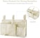 Bseash Bunk Bed Organizer, Bedside Caddy Hanging Bed Organizer Storage Bag 8 Pockets, for College Dorm Rooms Bed, Hospital Bed, Baby Bed Rails, 600D Oxford Cloth (Beige.