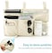 Bseash Bunk Bed Organizer, Bedside Caddy Hanging Bed Organizer Storage Bag 8 Pockets, for College Dorm Rooms Bed, Hospital Bed, Baby Bed Rails, 600D Oxford Cloth (Beige.