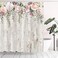 Tititex Pink Roses Flower Shower Curtain Sets, Blossoming Floral on Rutic Grey Wood Bathroom Decorative 70 X 70 Inch Polyester Waterproof Fabric Bathroom Curtain with Hooks.