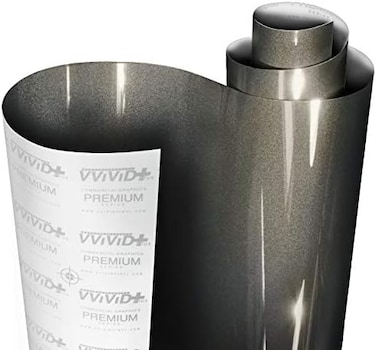 VViViDUltra Gloss Candy Charcoal Grey Vinyl Car Wrap Premium Paint Replacement Film Roll with Nano Air Release Technology, Stretchable Protective Cap Liner, Self Adhesive (1ft x 54".