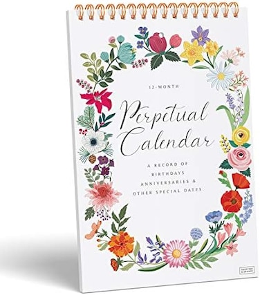 Sweetzer &amp; Orange SweetzerOrange Perpetual Calendar. 12 Month Office or Family Wall Calendar. 6x9&rdquo; Floral Flip Calendar Design. Perpetual Birthday Calendar Wall Hanging, Anniversary Calendar and Month