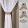 BONZER Dual Layers Grommet Top Mix and Match Blackout Curtains with White Sheer Voile for Living Room, Vintage Linen, 52x95 Inch, Set of 2 Panels.