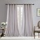 BONZER Dual Layers Grommet Top Mix and Match Blackout Curtains with White Sheer Voile for Living Room, Vintage Linen, 52x95 Inch, Set of 2 Panels.