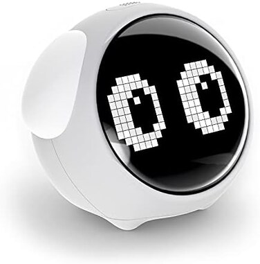 MikoDream Kids Alarm Clock, Dual Alarm Setting, Adjustable Brightness Night Light, Voice-Activated,Temperature Detection, Wake-up Alarm Clock, Toy and Gift for Toddler, Children, Students, BoysGirls.