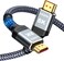 Highwings High Speed 8K 60Hz HDMI Cable 3. 3FT/1M, 2. 1 48Gbps HDMI Braided Cable-4K@120Hz 7680P,DTS:X,HDCP 2. 22. 3, HDR 10,eARC,Dynamic HDR,Compatible for Laptop, Monitor, Roku TV.