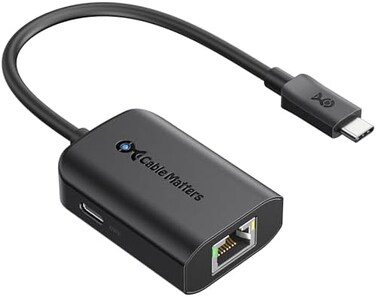 Cable Matters USB C to Gigabit Ethernet Adapter with 100W Charging Compatible with MacBook Pro, Dell XPS, Surface Pro - Up to 480Mbps for Chromecast with Google TV (Google TV Chromecast 2020 Version.