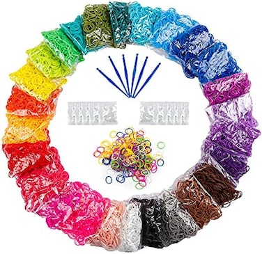 Wuiil Booriss 12730Loom Rubber Bands Refill Kit in 26 Color, 500 Clips, 6 Hooks, Premium Rainbow Bracelet Making Kit for Kids Weaving DIY Crafting Gift.