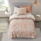 Comfort Spaces Bed in A Bag - Trendy Casual Design Cozy Comforter with Complete Sheet Set with Side Pocket, All Season Cover, Matching Shams, Twin XL(66 in x 90 in, Gloria, Damask Coral 6 Piece.