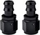 EVIL ENERGY 6AN Straight Push Lock Hose Fitting End Black 2PCS.
