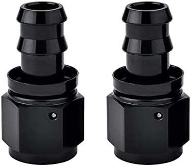EVIL ENERGY 6AN Straight Push Lock Hose Fitting End Black 2PCS.
