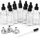 AOZITA 12 Pack, 2 oz Glass Eye Dropper Bottles w/ 3 Stainless Steel Funnels1 Long Pipette Dropper24 Labels - 60ml Clear Tincture Bottles for Essential Oils, Liquids - Leakproof Travel Essential Bottle