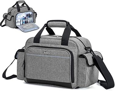 Trunab Home Health Nurse Bag Empty, Portable Medical Supplies Shoulder Bag for Hospice, Home Visit, Hospital Interns, Grey, Bag Only.