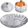 YLYL Veggie Vegetable Steamer Basket, Folding Steaming Basket, Metal Stainless Steel Steamer Basket Insert, Collapsible Steamer Baskets for Cooking Food, Expandable Fit Various Size Pot(5. 9" to 9. 8