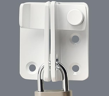 Alise Flip Latch Gate Latches Slide Bolt Latch Safety Door Lock Catch for Barn Cabinet Pet Cage Garden Bathroom Garage Window Sliding Door,Stainless Steel White Finish MS3006R-W.