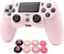 RALAN Pink Controller Skins for PS4, Silicone Controller Cover Skin Protector Compatible with PS4 Slim/PS4 Pro Controller (Pink Pro Thumb Grip x 6,Skull Cap Grip x 2(Camouflage PinkWhite Pink.