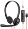 NUBWO USB Headset with Microphone for Laptop PC, headphones with Noise Cancelling Microphone for Computer, On-Ear Wired Office Call Center Headset for Boom Skype Webinars, In-line Control, Lightweight