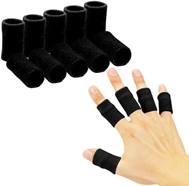 sevensun Finger Sleeves , Thumb Splint Brace For Finger Support, Breathable Elastic Finger tape, Compression pression Protector For Reliving Pain, Triggger Finger, Compression Aid For Sports, 10PCS (b