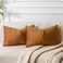 JUSPURBET Rust Lumbar Velvet Throw Pillow Covers 12x20 inch Set of 2 for Living Room Couch Sofa Bedroom Decorative Rectangle Solid Soft Cushion Cases with Invisible Zipper.