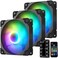 Vetroo 3 Pack 120mm ARGB LED Case Cooling Fan Computer PC Cooler Black Frame High Airflow High-Performance Controller Free with 5V 3pin Motherboard Sync.