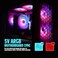 Vetroo 3 Pack 120mm ARGB LED Case Cooling Fan Computer PC Cooler Black Frame High Airflow High-Performance Controller Free with 5V 3pin Motherboard Sync.