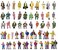 Hiawbon 50 Pcs People Figurines Set Tiny Sitting and Standing Delicate Hand Painted People Model Train Park Street People Figures for Miniature Scenes,1:87 Scale.