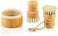 SUBEKYU Bubble Up Bamboo Dish Brush Set with Soap Holder, Wooden Dish Scrubber with Soap Dispenser, Natural Kitchen Scrub Brush, Washing Pot/Pans/Cast Iron, 2 Pack, Sisal Bristles.