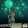 Homics Glow in The Dark Moon and Stars for Ceiling Nursery Wall Decals Stickers Luminous at Night for Kids Bedding Room.