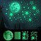 Homics Glow in The Dark Moon and Stars for Ceiling Nursery Wall Decals Stickers Luminous at Night for Kids Bedding Room.