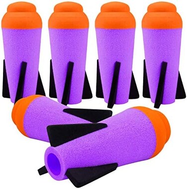 Ruibytree 6Packs Mega Missile Refill for Nerf N-Strike Elite Series, Compatible Darts Mega Missile Refill Bullets Foam Rockets for Nerf Party.