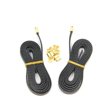 Befenybay 2pcs 2GT Open Timing Rubber Belt Length 1. 2Meter Width 6mm with 8pcs Copper Buckle for Ender 3 3D Printer (Open Belt.