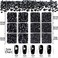 LPBeads 6400 Pieces Hotfix Rhinestones Black Flat Back 5 Mixed Sizes Crystal Round Glass Gems with Tweezers and Picking Rhinestones Pen.