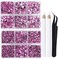 LPBeads 6400 Pieces Hotfix Rhinestones Pink Flat Back 5 Mixed Sizes Crystal Round Glass Gems with Tweezers and Picking Rhinestones Pen.